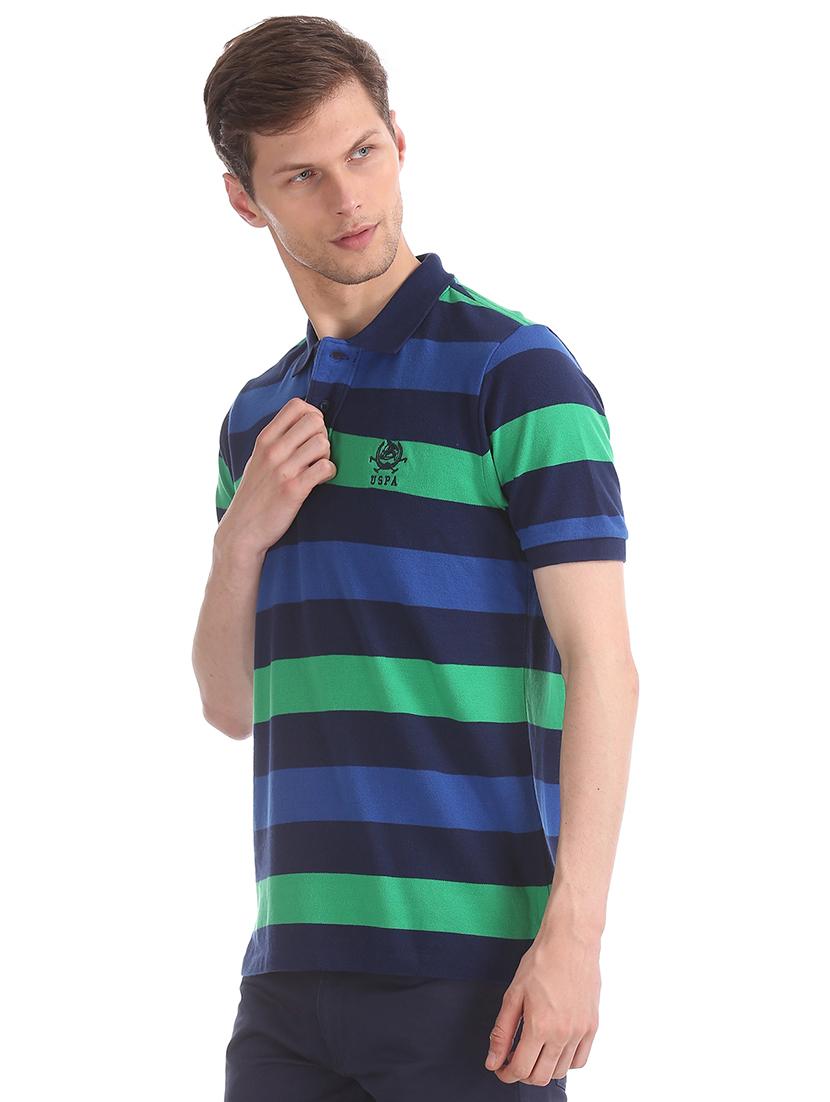 blue striped polo t-shirt - 17632029 - Zoom Image - 2