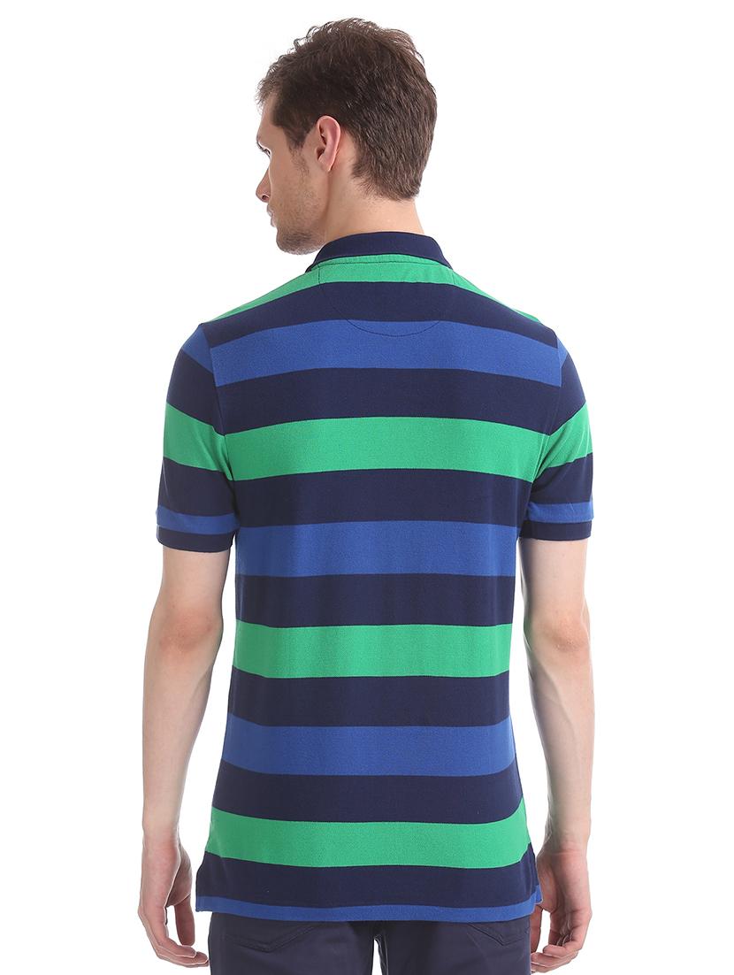 blue striped polo t-shirt - 17632029 - Zoom Image - 3