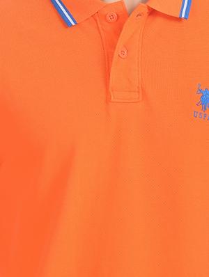 orange solid polo t-shirt - 17632036 - Standard Image - 5