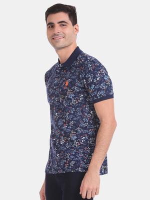 blue floral polo t-shirt - 17632041 - Standard Image - 2