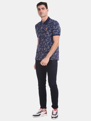 blue floral polo t-shirt - 17632041 - Standard Image - 4