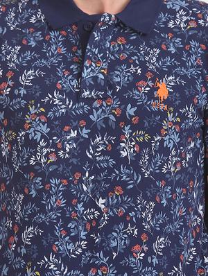 blue floral polo t-shirt - 17632041 - Standard Image - 5