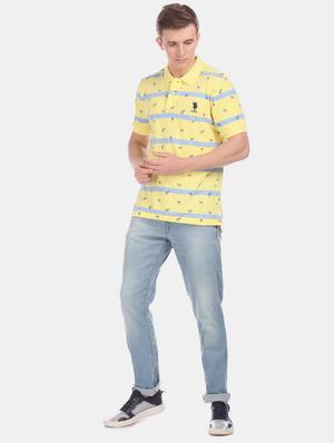 yellow printed polo t-shirt - 17632047 - Standard Image - 4