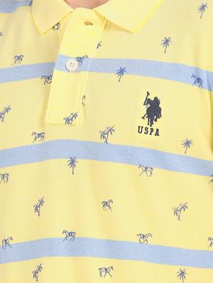 yellow printed polo t-shirt - 17632047 - Standard Image - 5