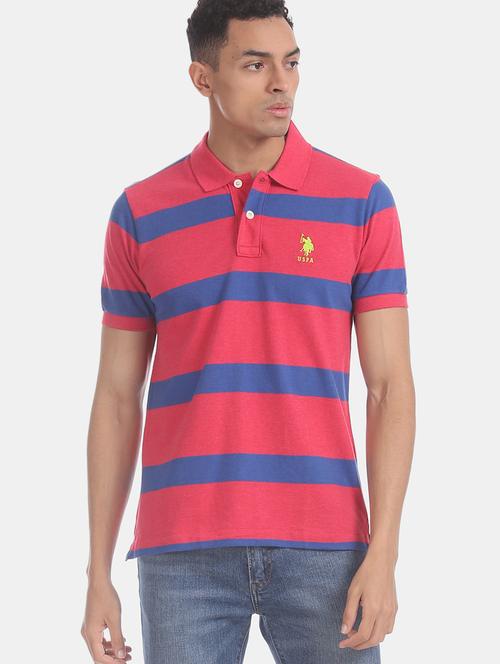 red striped polo t-shirt - 17632052 - Standard Image - 1