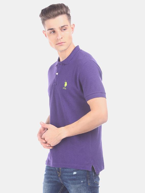 purple solid polo t-shirt - 17632056 - Zoom Image - 2
