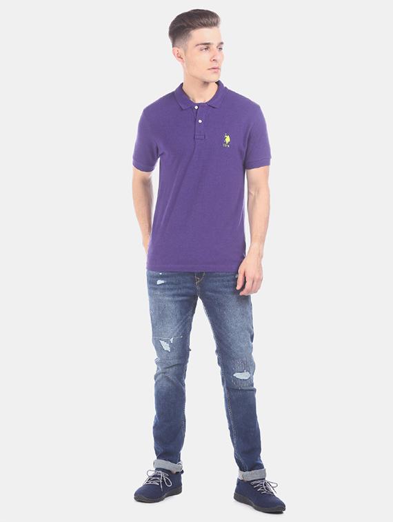 purple solid polo t-shirt - 17632056 - Zoom Image - 4