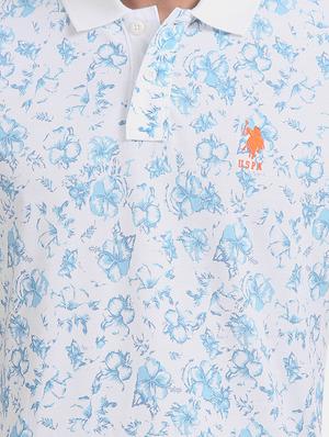 white floral polo t-shirt - 17632060 - Standard Image - 5