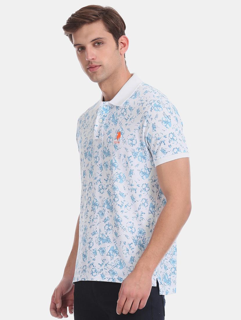 white floral polo t-shirt - 17632060 - Zoom Image - 2