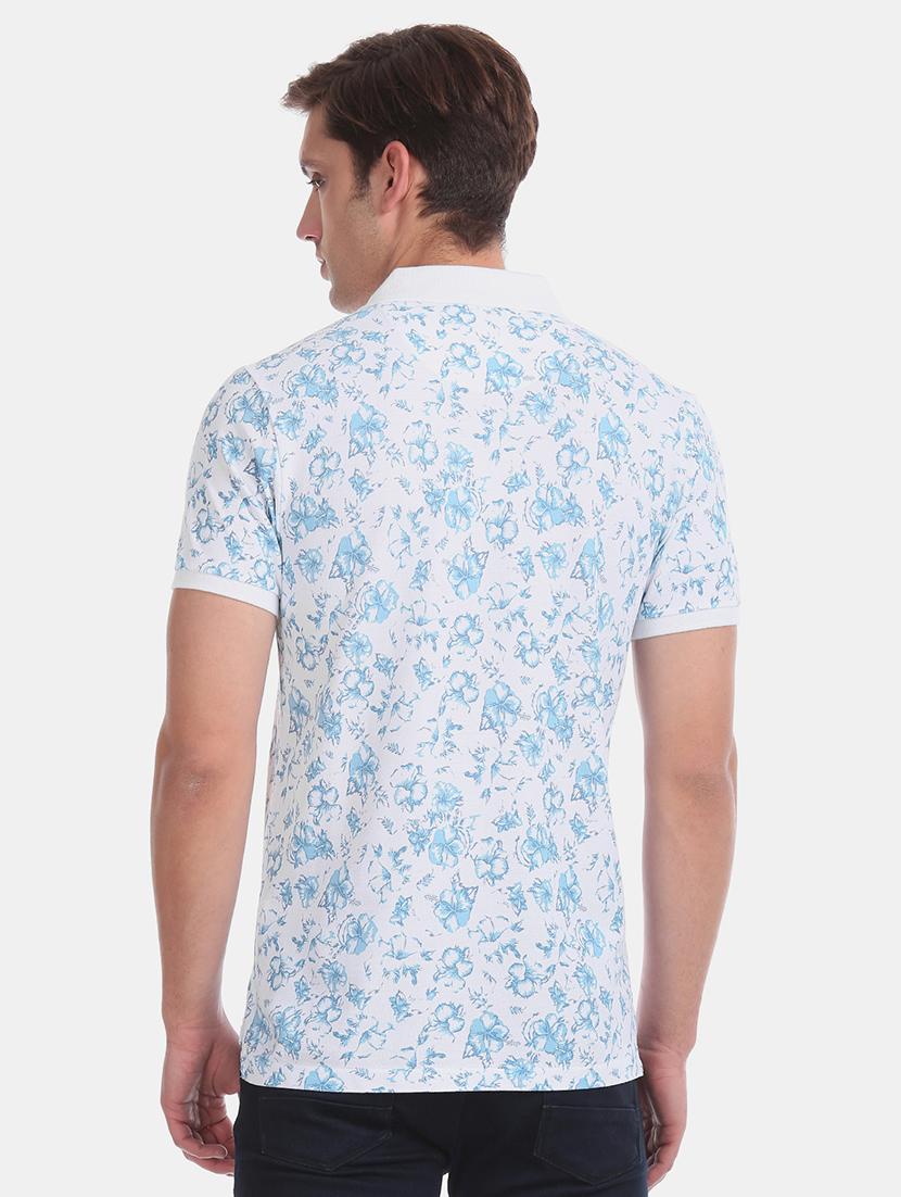 white floral polo t-shirt - 17632060 - Zoom Image - 3