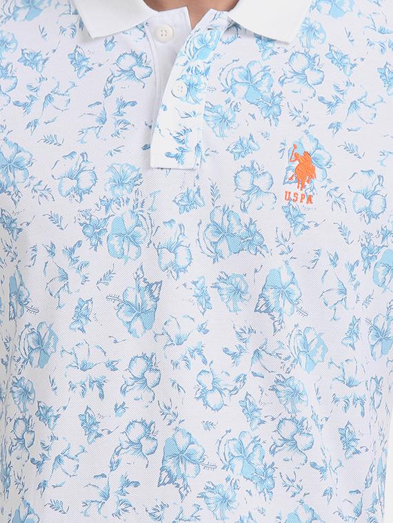 white floral polo t-shirt - 17632060 - Zoom Image - 5