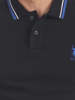 black solid polo t-shirt - 17632063 - Standard Image - 5