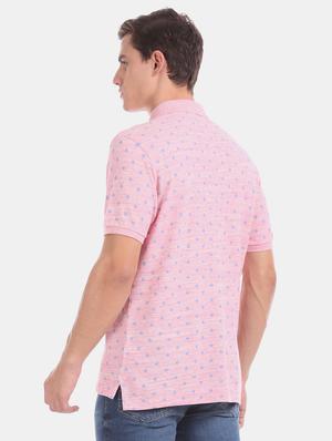 pink printed polo t-shirt - 17632074 - Standard Image - 3
