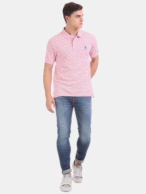 pink printed polo t-shirt - 17632074 - Standard Image - 4