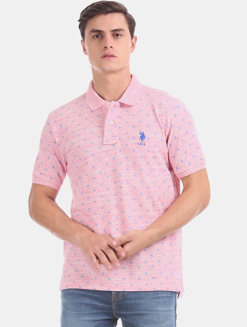 pink printed polo t-shirt - 17632074 - Zoom Image - 1