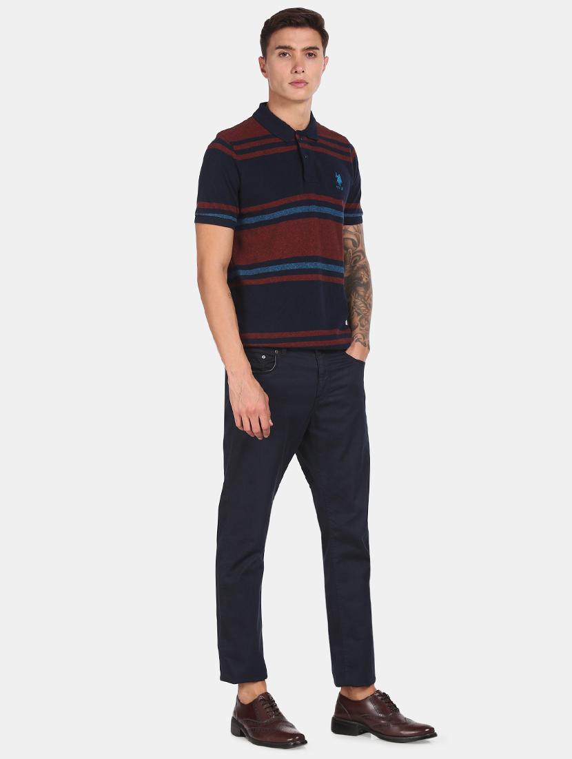 blue striped polo t-shirt - 17632076 - Zoom Image - 3