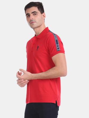 red solid polo t-shirt - 17632079 - Standard Image - 2