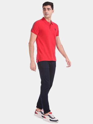 red solid polo t-shirt - 17632079 - Standard Image - 4