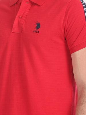 red solid polo t-shirt - 17632079 - Standard Image - 5