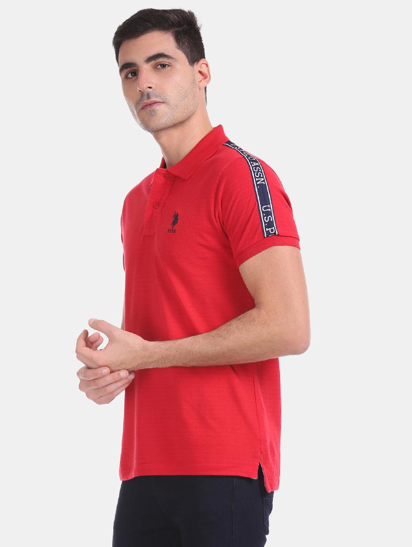 red solid polo t-shirt - 17632079 - Zoom Image - 2