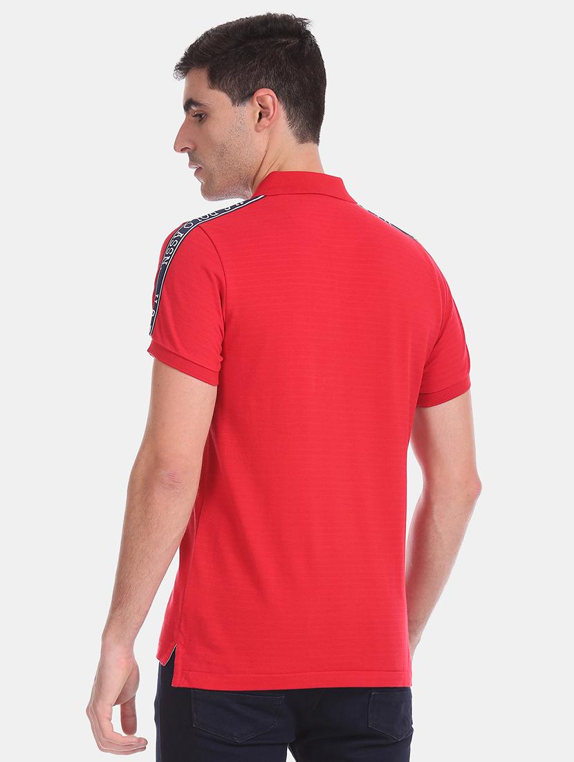 red solid polo t-shirt - 17632079 - Zoom Image - 3