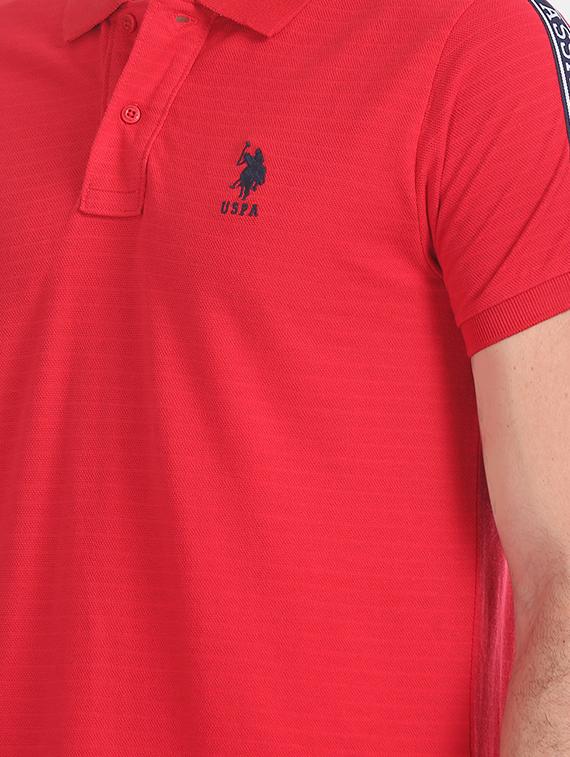 red solid polo t-shirt - 17632079 - Zoom Image - 5