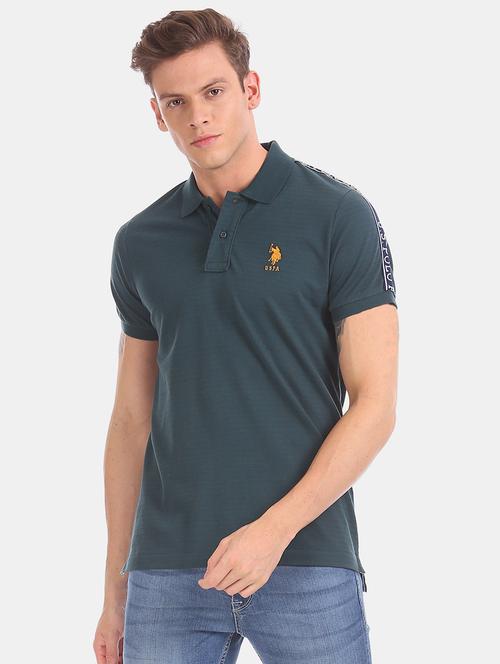 green solid polo t-shirt - 17632081 - Very Small Image - 1