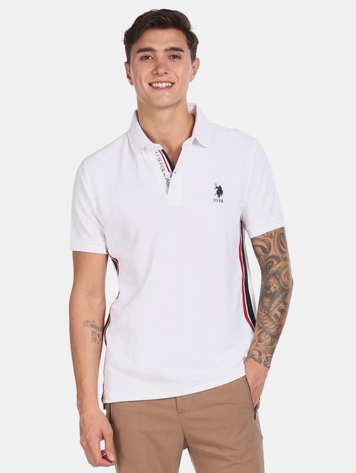 white solid polo t-shirt - 17632091 - Very Small Image - 1