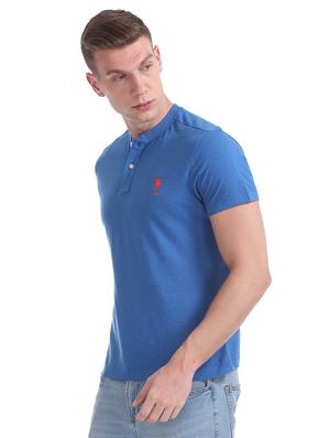 blue solid t-shirt - 17632122 - Standard Image - 2