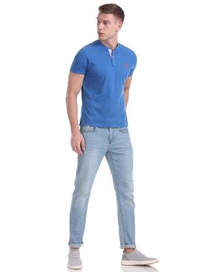 blue solid t-shirt - 17632122 - Standard Image - 4