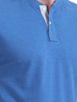 blue solid t-shirt - 17632122 - Standard Image - 5