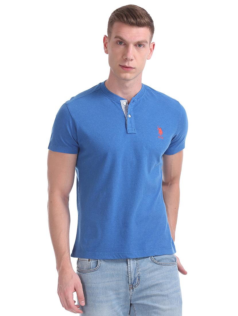 blue solid t-shirt - 17632122 - Zoom Image - 1