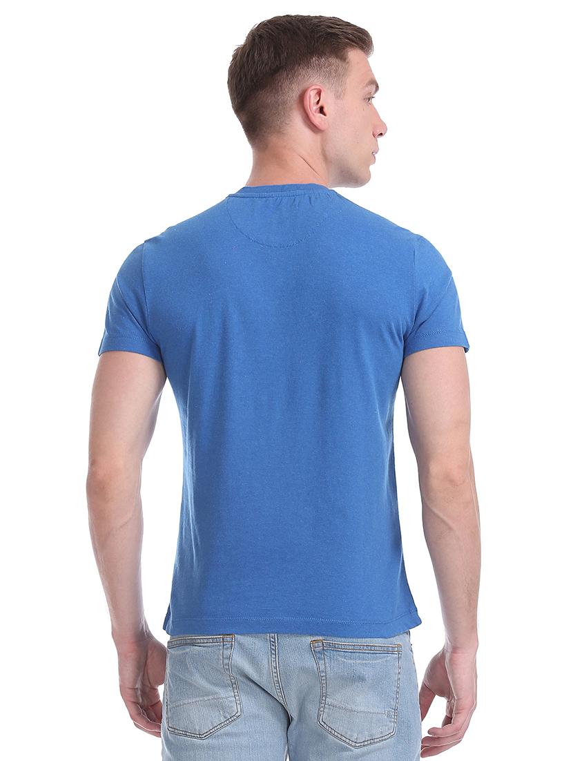blue solid t-shirt - 17632122 - Zoom Image - 3