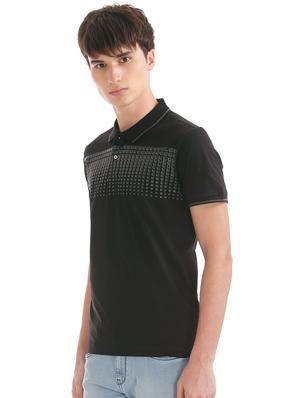 black chest print t-shirt - 17632259 - Standard Image - 2