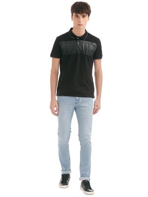 black chest print t-shirt - 17632259 - Standard Image - 4