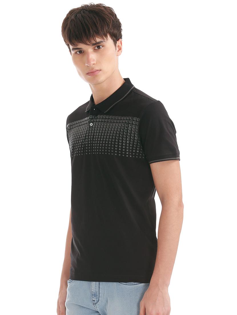black chest print t-shirt - 17632259 - Zoom Image - 2