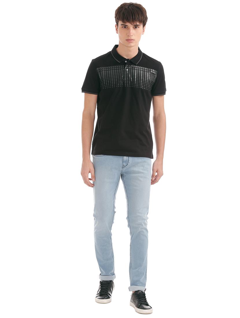 black chest print t-shirt - 17632259 - Zoom Image - 4