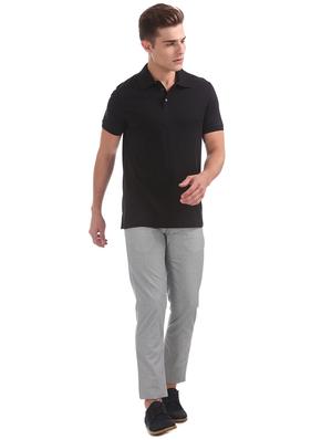 black solid polo t-shirt - 17632268 - Standard Image - 4