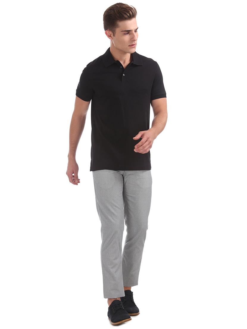black solid polo t-shirt - 17632268 - Zoom Image - 4