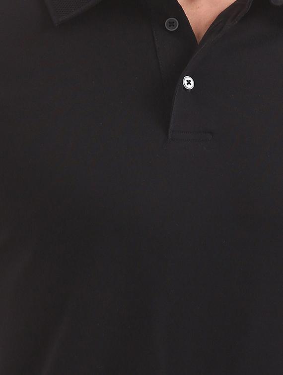 black solid polo t-shirt - 17632268 - Zoom Image - 5