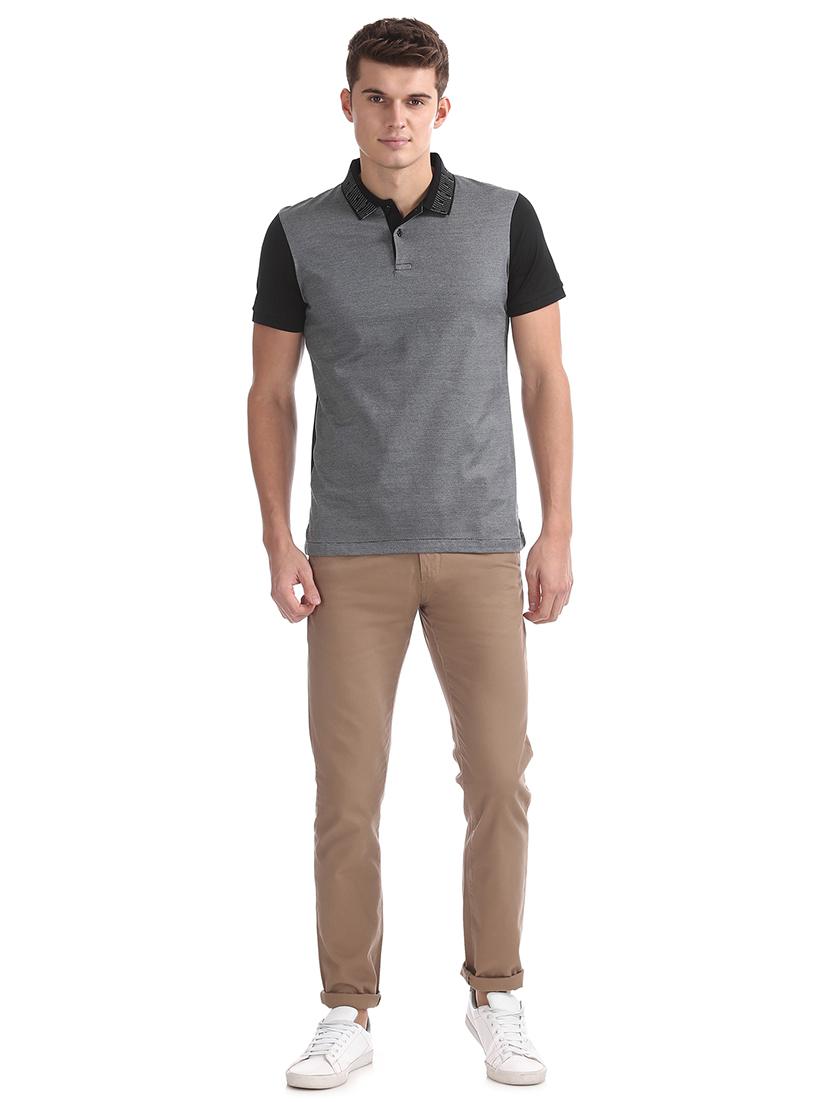 black color block t-shirt - 17632276 - Zoom Image - 4
