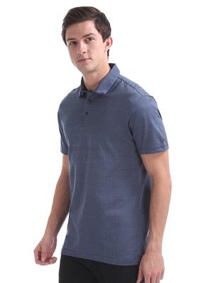 blue solid polo t-shirt - 17632284 - Standard Image - 2