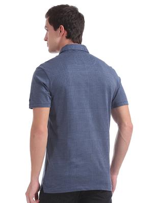 blue solid polo t-shirt - 17632284 - Standard Image - 3