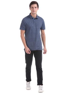 blue solid polo t-shirt - 17632284 - Standard Image - 4
