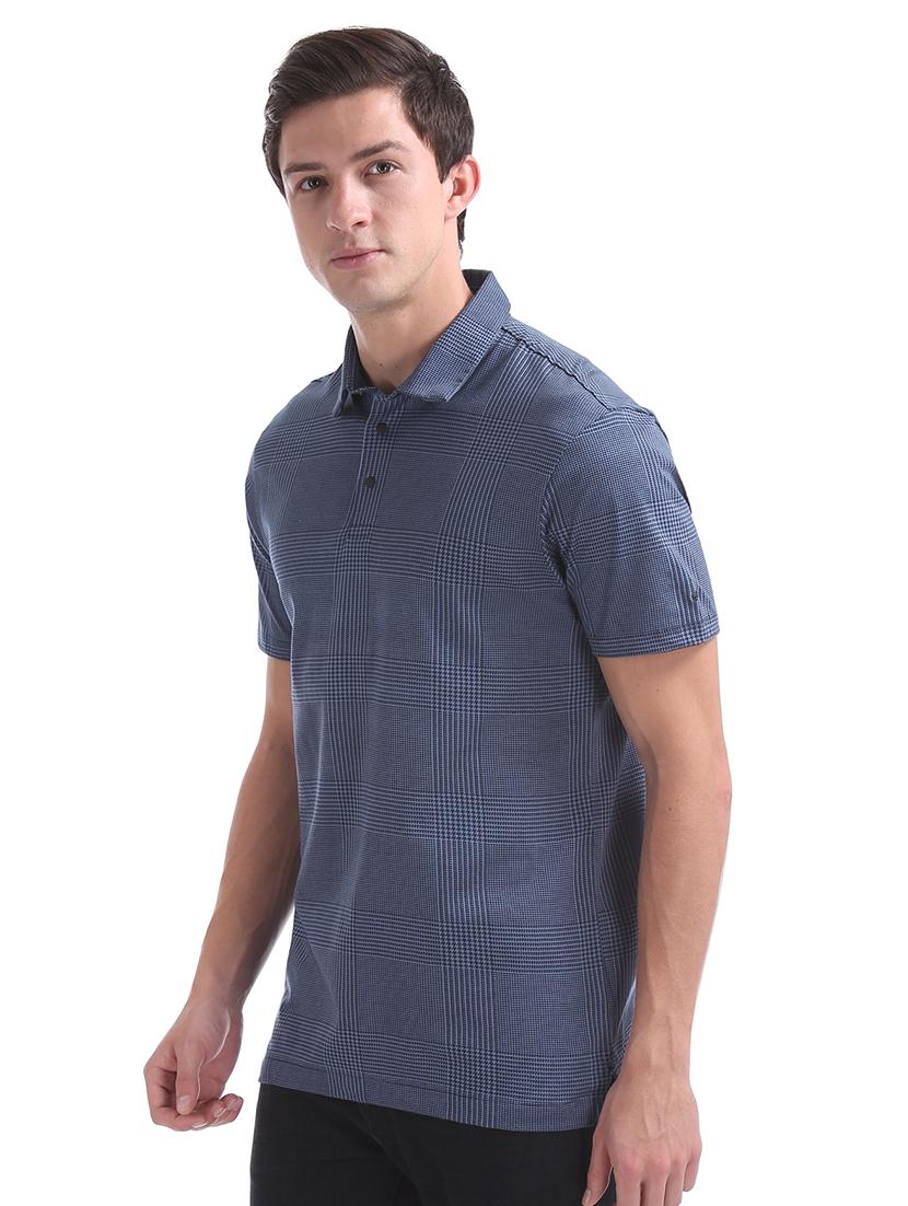 blue solid polo t-shirt - 17632284 - Zoom Image - 2