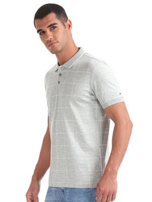 grey checkered polo t-shirt - 17632288 - Standard Image - 2