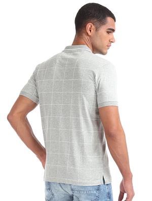 grey checkered polo t-shirt - 17632288 - Standard Image - 3