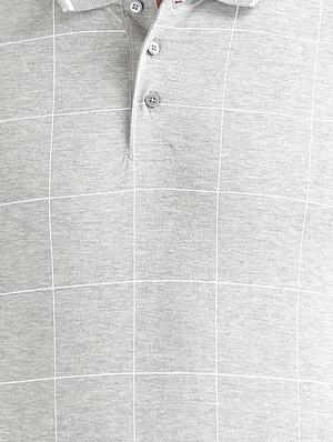 grey checkered polo t-shirt - 17632288 - Standard Image - 5
