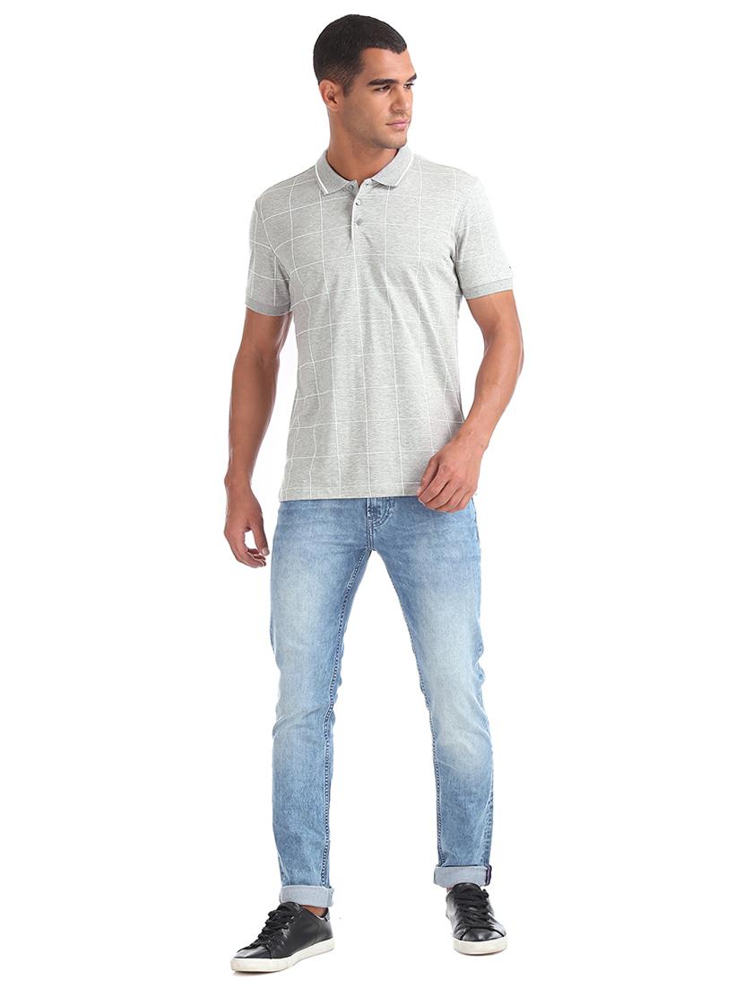 grey checkered polo t-shirt - 17632288 - Zoom Image - 4