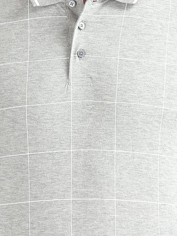grey checkered polo t-shirt - 17632288 - Zoom Image - 5